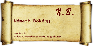 Németh Bökény névjegykártya